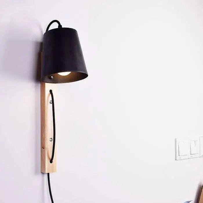 Mida-Nordic-Wood-Wall-Lamp-Plug-In-BO-HA-1668079002.jpg Mida - Nordic Wood Plug in Wall Sconce - Image 1
