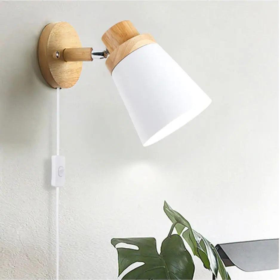 Moah-Nordic-Wood-Wall-Lamp-Plug-In-BO-HA-1668080646.jpg Moah - Nordic Plug in Wall Sconce - Image 1